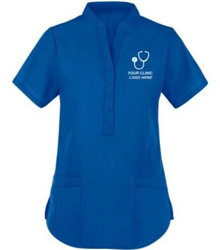 Women's Mandarin Collar Designer Scrub Top